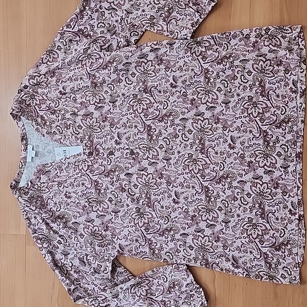 J. Jill Pure Jill Pink Paisley Boho Tunic Top New With Tags